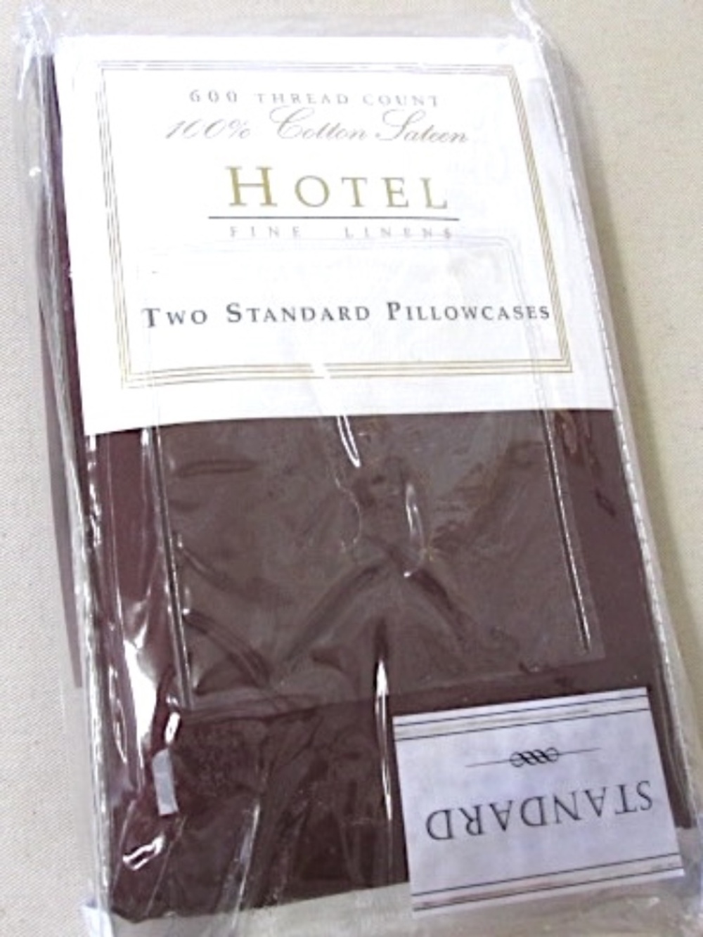Burgundy 600 Thread Count Cotton Sateen Pillowcases, NWOT